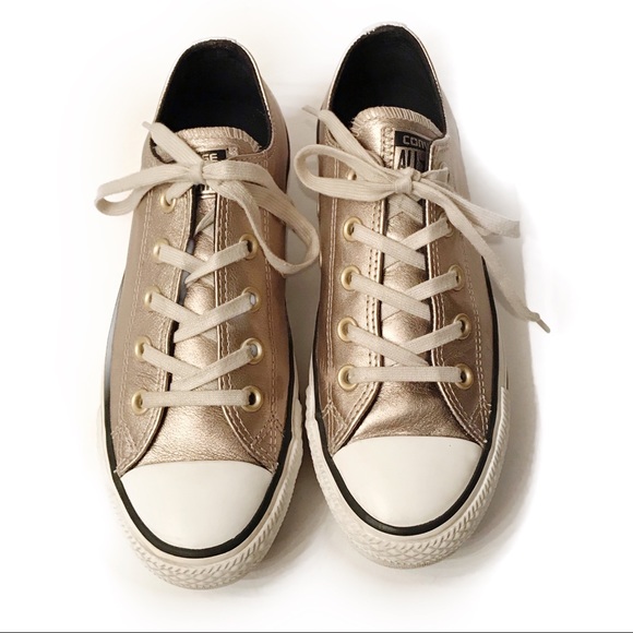 gold leather converse all stars
